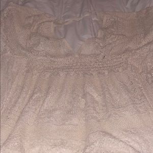 Cream/white swim suit cover